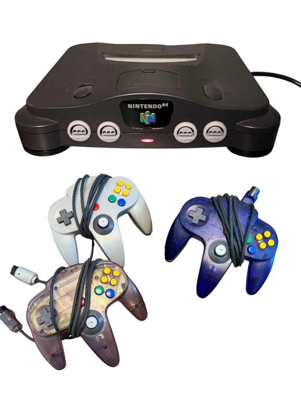 Nintendo 64 N64 Console Bundle - Console ,3 Controllers, Power Supply, RCA Cable